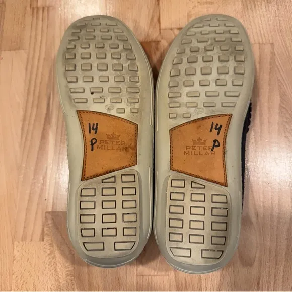 Peter Millar Navy Penny Loafers Slip-On Shoes. Size 9.5
