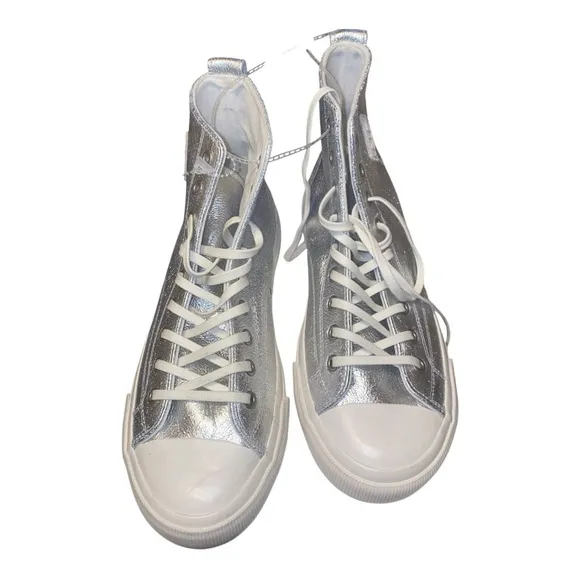 PF Flyers Metallic Silver Special  Edition Sneakers Women's Size 9.5 / men’s 8