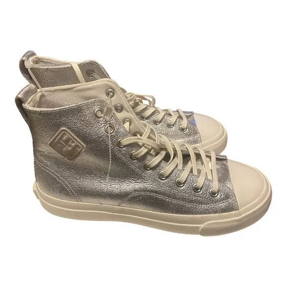 PF Flyers Metallic Silver Special  Edition Sneakers Women's Size 9.5 / men’s 8