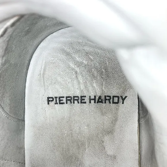 PIERRE HARDY 112 High Top Side Zip Color Block Calf Leather Sneakers