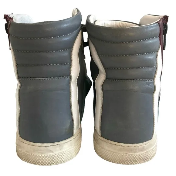 PIERRE HARDY 112 High Top Side Zip Color Block Calf Leather Sneakers