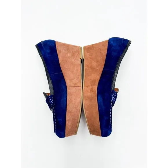 Pilcro and the Letterpress Size 9 Blue Suede Platform Loafers