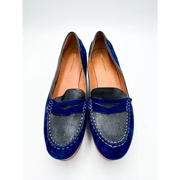 Pilcro and the Letterpress Size 9 Blue Suede Platform Loafers