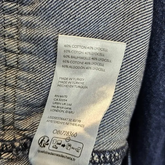 Pilcro Womens Oversized Casual Denim Dolman Sleeve Trench Coat Sz 1X Lyocell