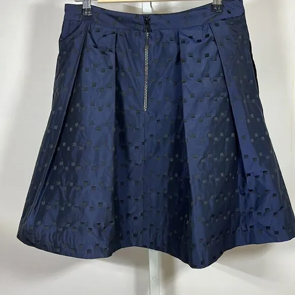 PINK TARTAN Women’s Block/Square Print Pleated A-Line Skirt Blue/Black Size 8