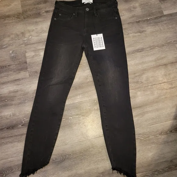 Pistola Audrey Mid Rise‎ Skinny jet set black Jeans Womens size 27