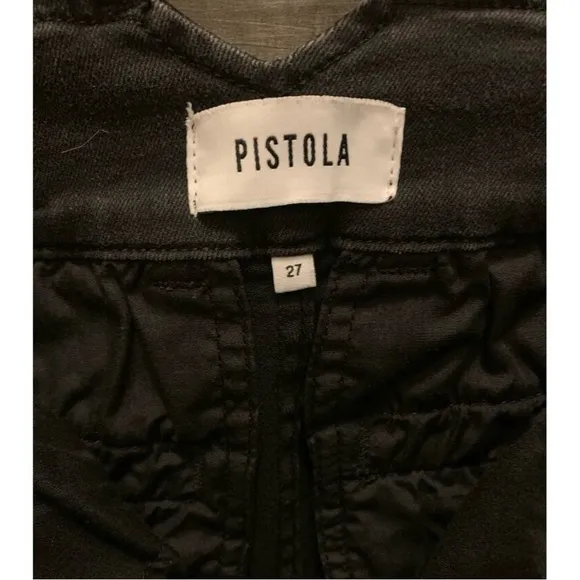 Pistola High Rise Sailor Button Washed Black Skinny Stretch Jeans 27. NWOT