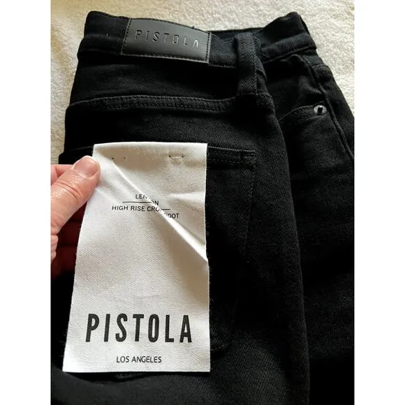 Pistola Lennon Jeans 27 NWT | High Rise Crop Bootcut Black Stretch Denim