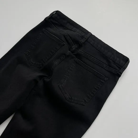 Pistola Mid Rise Skinny Jean Jet Black Metal Detailing Tuxedo Stripe Size 27
