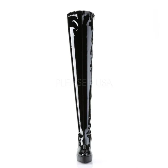 Platform Heel Lace Up Thigh High Boots