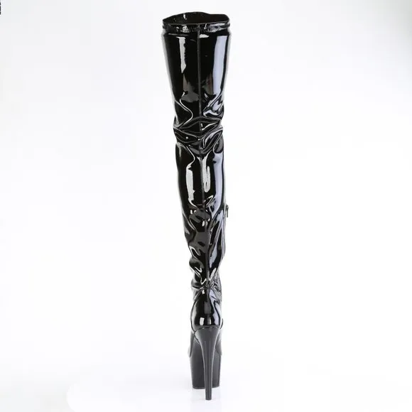 Platform High Heel Lace Up Thigh High Ankle Boots