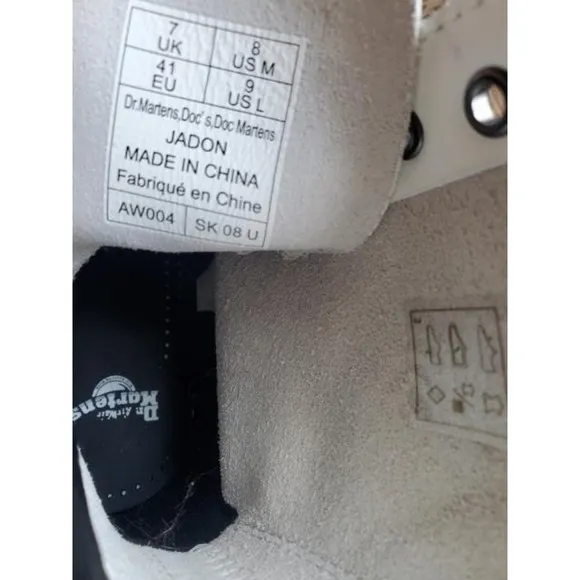 Platform JADON Doc Martens white women's US size 9 -10 Men's US 8