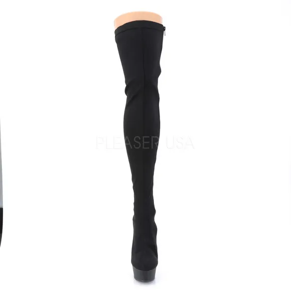 Platform Lace Up Back Heel Thigh High Boots