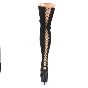 Platform Lace Up Back Heel Thigh High Boots