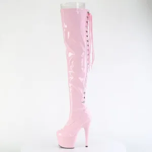Platform Lace Up Back High Heel Thigh High Boots