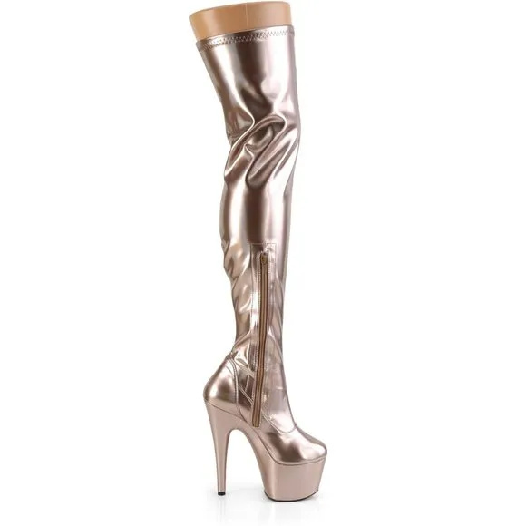Platform Stretch Thigh High Heel Boots