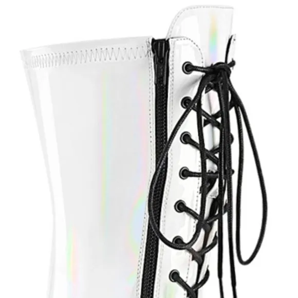Platform Wedge Gothic Lace Up Thigh High Boots