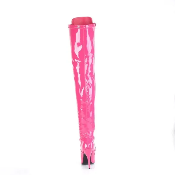 Pointed Toe Lace Up Thigh High Heel Boots