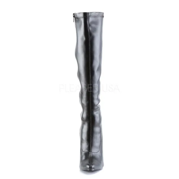 Pointy Toe Stretch Knee High Heel Boots
