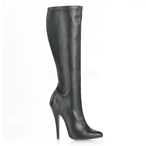Pointy Toe Stretch Knee High Heel Boots