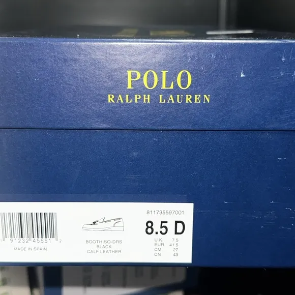 Polo by Ralph Lauren Black Calf Leather Loafers with Tassels