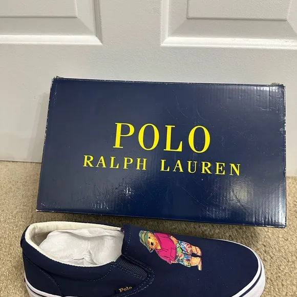 Polo by Ralph Lauren Blue Sneakers with Bear Design
