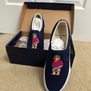 Polo by Ralph Lauren Blue Sneakers with Bear Design
