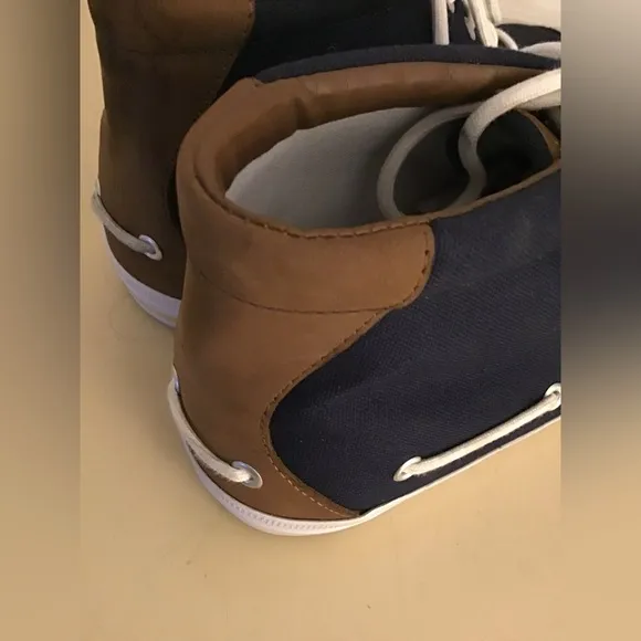 Polo By Ralph Lauren men blue canvas leather High top sneaker size 12 medium