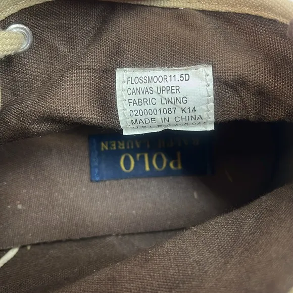 Polo by Ralph Lauren Tan Canvas High Top Sneakers with Brown Pony Size 11.5
