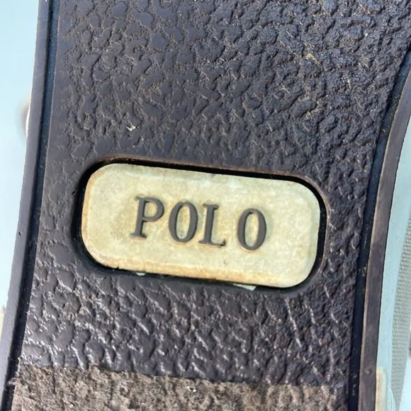 Polo by Ralph Lauren Tan Canvas High Top Sneakers with Brown Pony Size 11.5