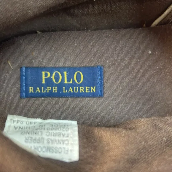 Polo by Ralph Lauren Tan Canvas High Top Sneakers with Brown Pony Size 11.5