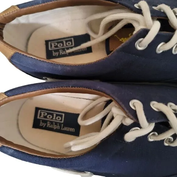 Polo Men's Navy Canvas Sneakers 13D