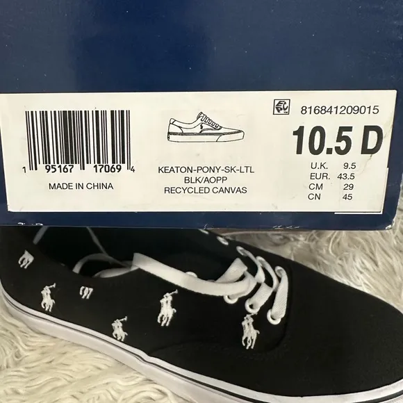 Polo Ralph Lauren Black Canvas Sneakers