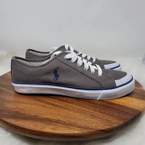 POLO Ralph Lauren Chancery Canvas Sneakers Khaki/Navy Men's Size 13D