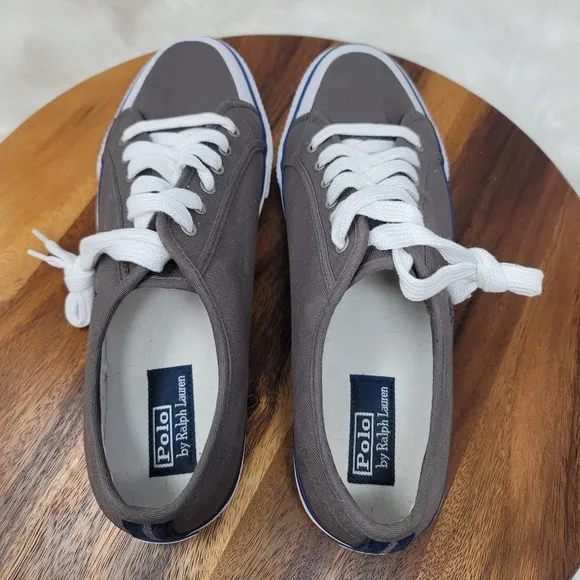 POLO Ralph Lauren Chancery Canvas Sneakers Khaki/Navy Men's Size 13D
