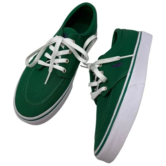 Polo Ralph Lauren Faxon X Men’s Size 9 Green White Canvas Sneakers Shoes New