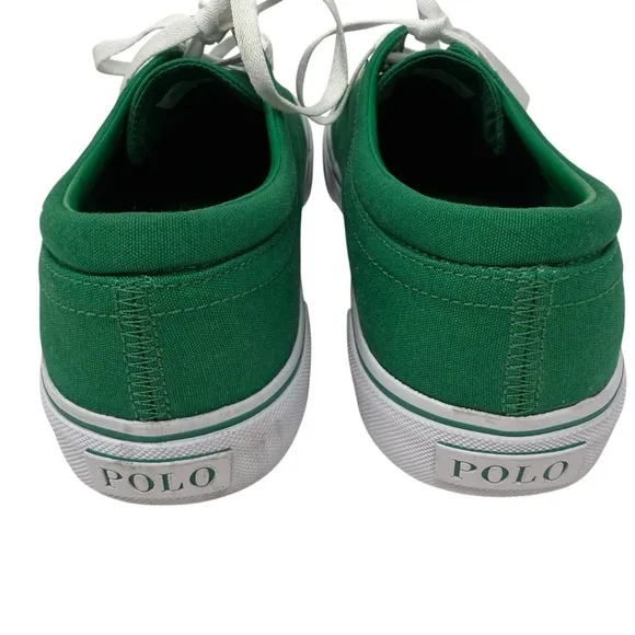 Polo Ralph Lauren Faxon X Men’s Size 9 Green White Canvas Sneakers Shoes New