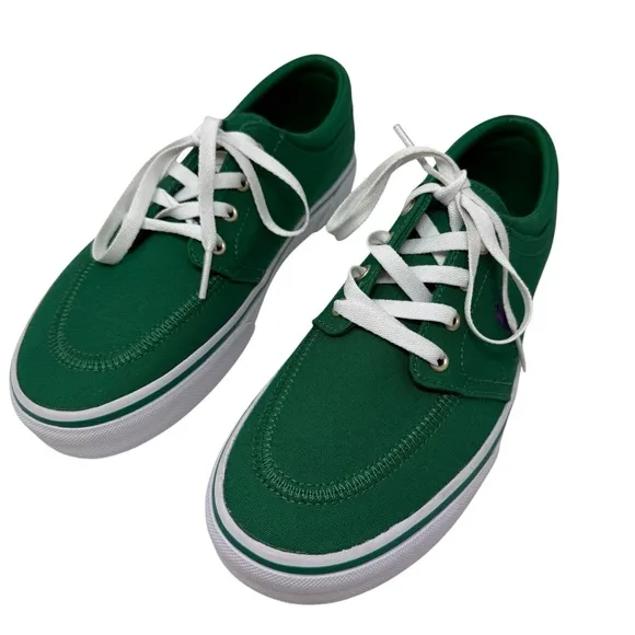 Polo Ralph Lauren Faxon X Men’s Size 9 Green White Canvas Sneakers Shoes New