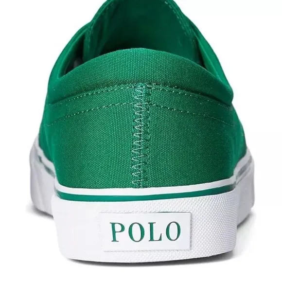 Polo Ralph Lauren Faxon X Men’s Size 9 Green White Canvas Sneakers Shoes New