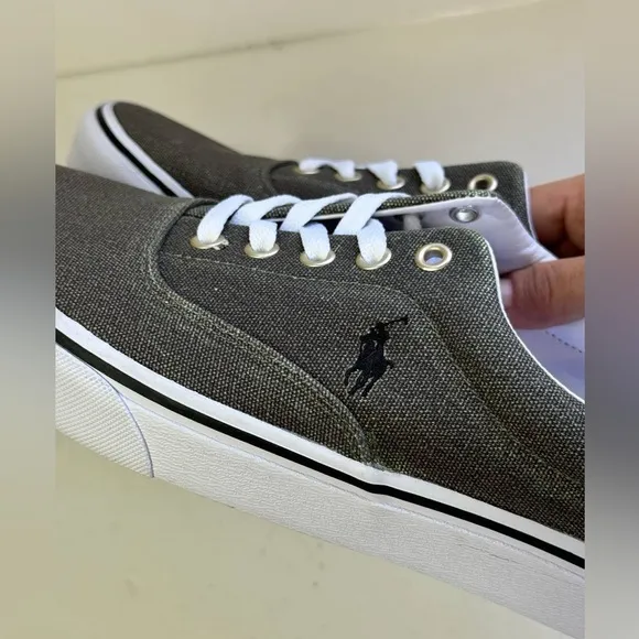 Polo Ralph Lauren Men’s Canvas Sneakers 9.5 Green Keaton Pony