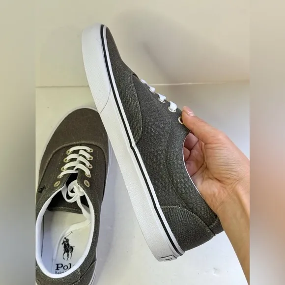 Polo Ralph Lauren Men’s Canvas Sneakers 9.5 Green Keaton Pony