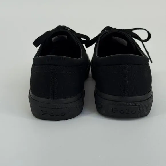 Polo Ralph Lauren Mens Sneakers 9 Black Faxon X Lace Up Low Top Casual Athletic