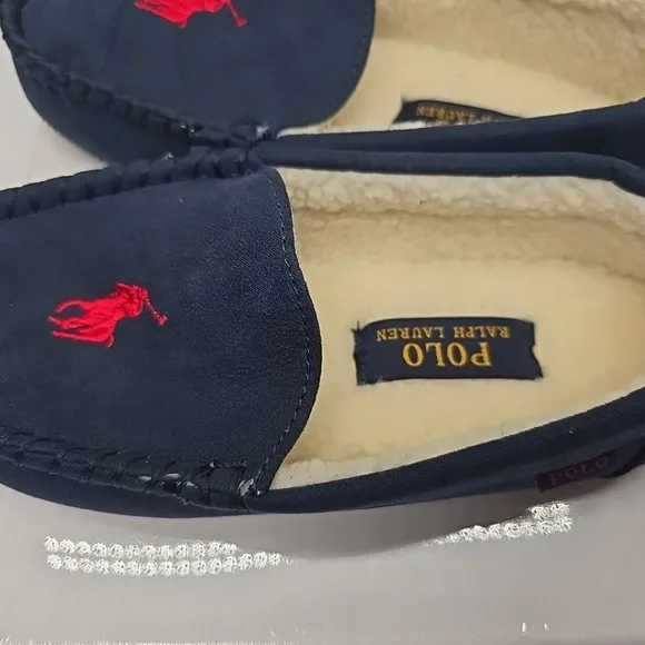 Polo Ralph Lauren Navy Dezi IV size 5 JUNIOR Loafers Slip On EUR 37 Fur NEW