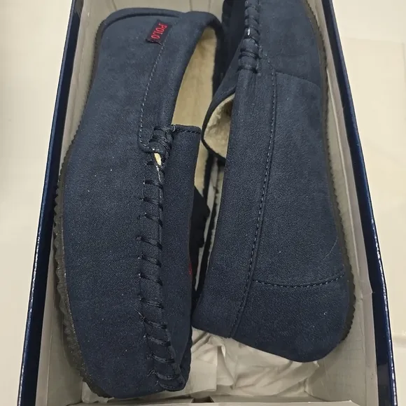 Polo Ralph Lauren Navy Dezi IV size 5 JUNIOR Loafers Slip On EUR 37 Fur NEW
