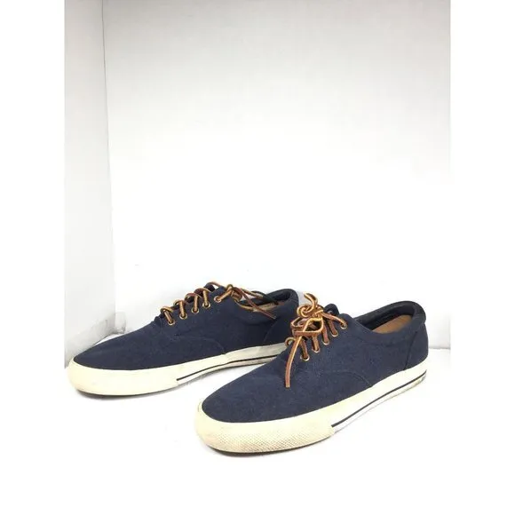 Polo Ralph Lauren Vaughn Men Canvas Sneakers Navy Blue Size 9.5