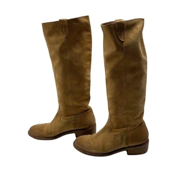 Poshmark/Depop Title:Free People Arya Riding Boots Size 40 Tan Suede Festival