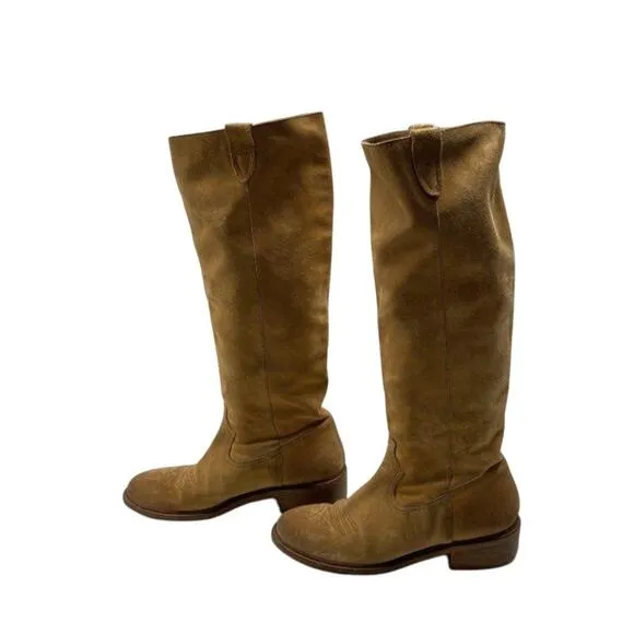 Poshmark/Depop Title:Free People Arya Riding Boots Size 40 Tan Suede Festival
