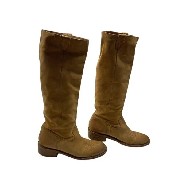 Poshmark/Depop Title:Free People Arya Riding Boots Size 40 Tan Suede Festival