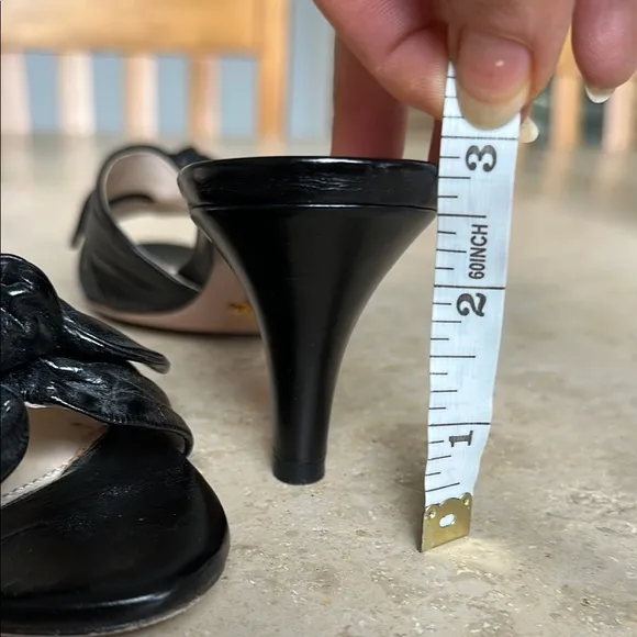Prada Black leather slides 37.5
