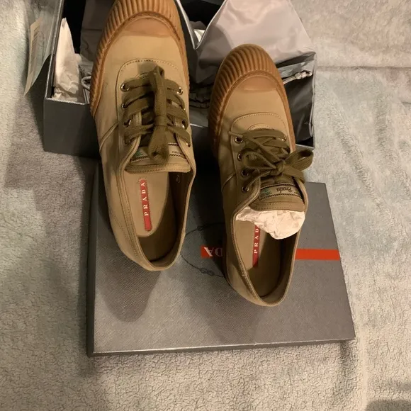 Prada Canvas and Leather Sneaker
